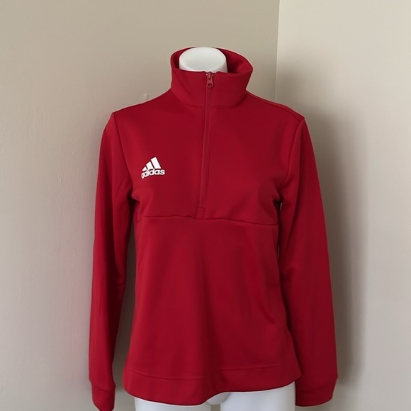 (NWT) Adidas Aeroready Women’s 1/4 Zip Pullover in Red, Small - Picture 14 of 17